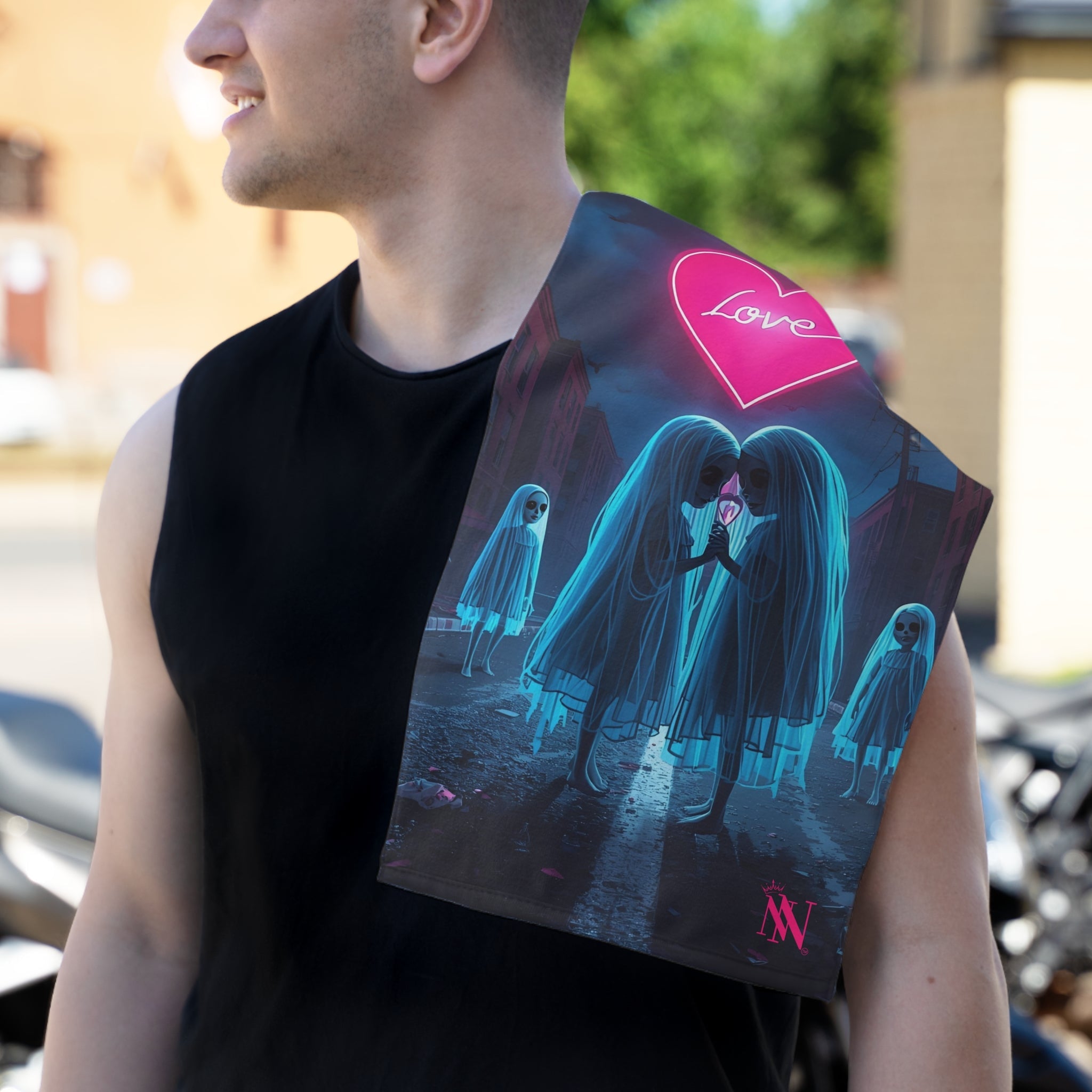 Dark Love Graphic | Mix & Match Soft Fun-Flirty Lovers’ Towels