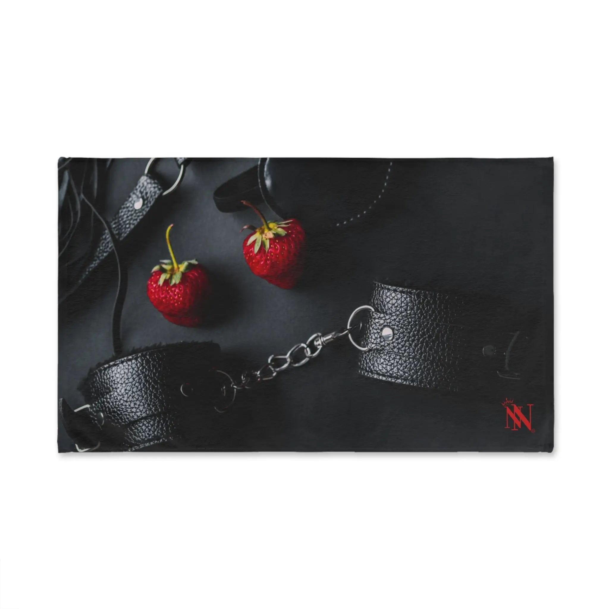 Strawberries & Leather Cuffs Fetish | Nectar Napkins Classic Fun-Flirty Lovers’ Towels