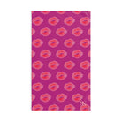 Lips Kiss Mark Pattern Hot Pink Cum Towel