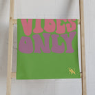 Good Vibes Retro Letters Lime Green Cum Towel