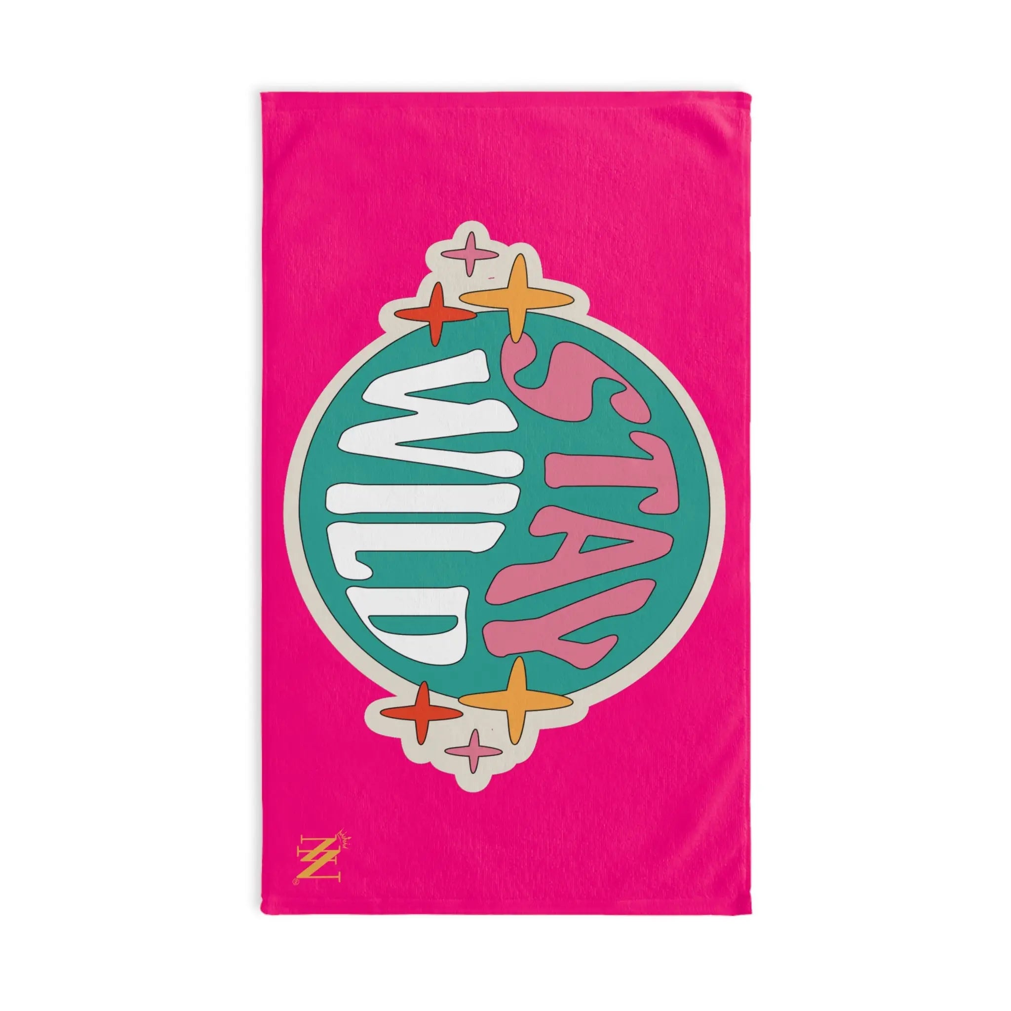 Stay Wild Retro Sticker Signature Pink Cum Towel