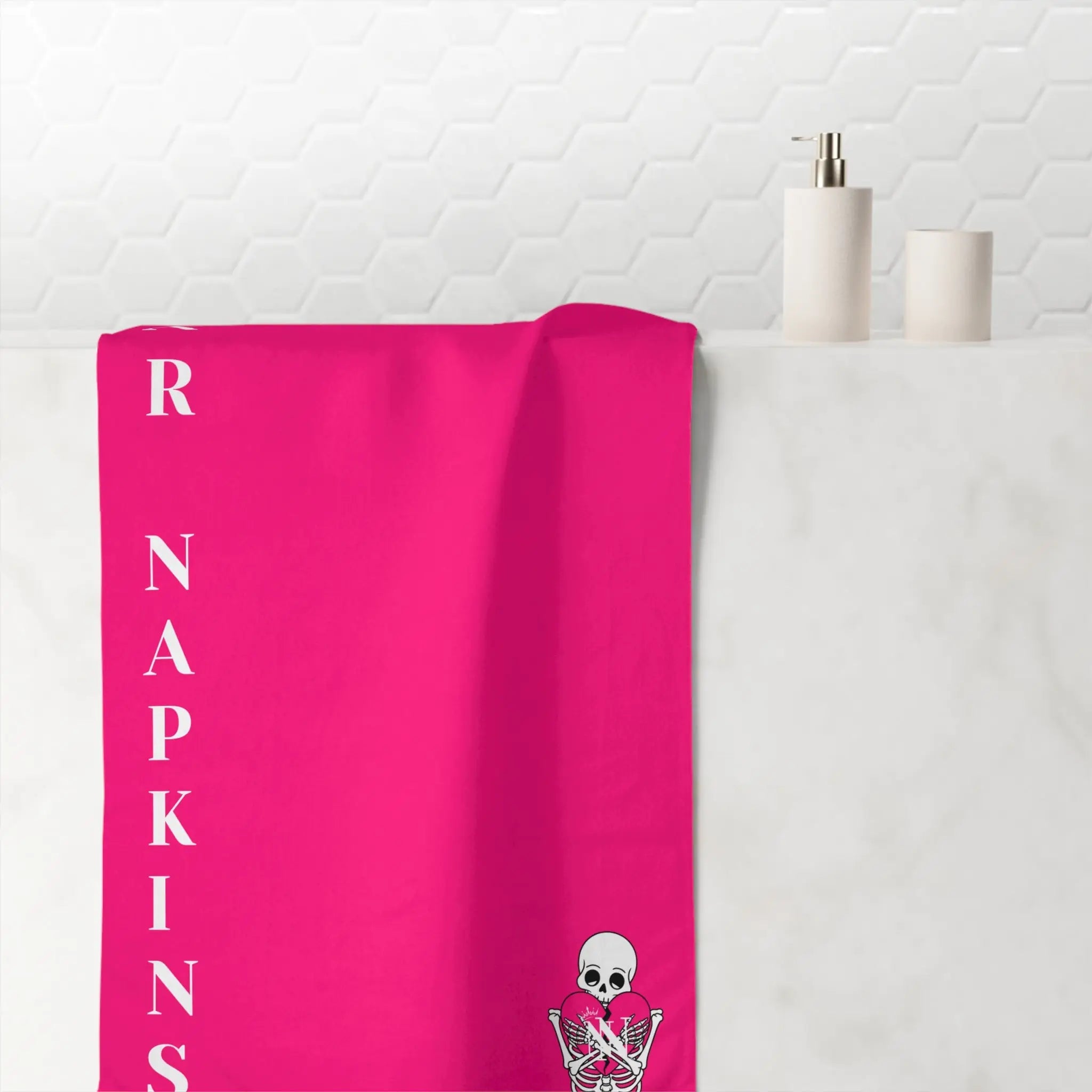 Nectar Napkins Brand Signature Pink | Nectar Napkins XL Fun-Flirty Lovers’ Towels