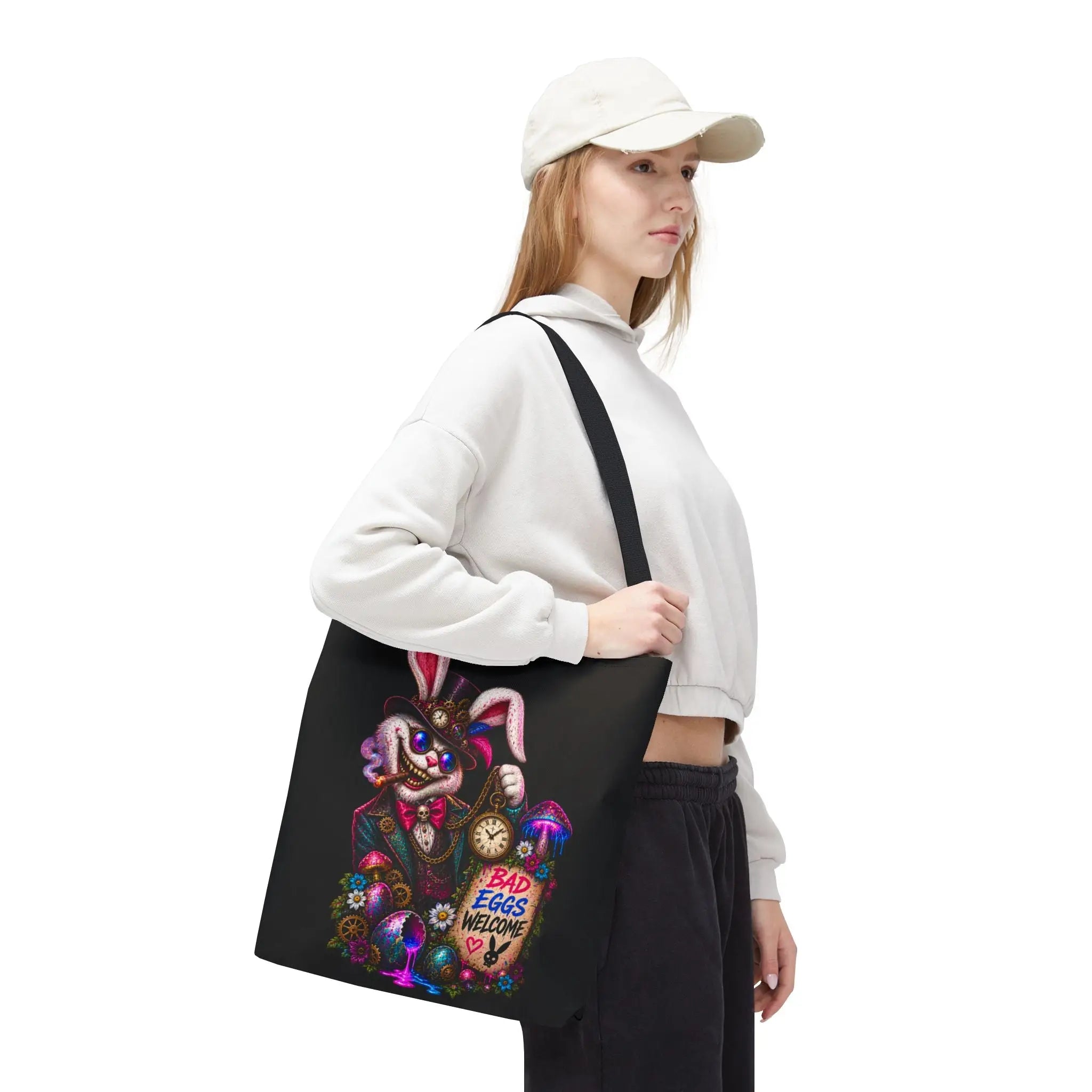 Bad Eggs Welcome Wicked Bunny Tote Bag