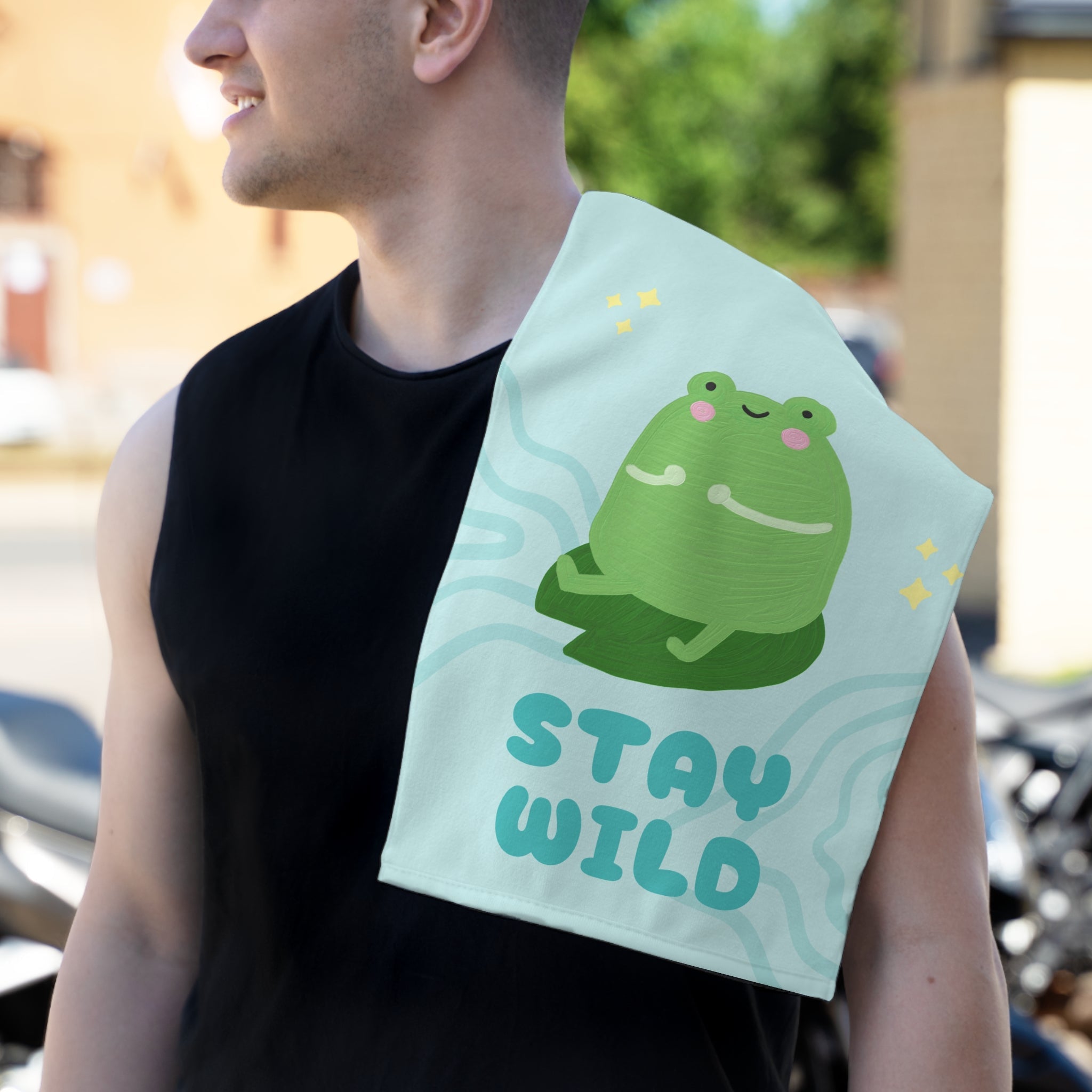 Stay Wild Cute Frog | Mix & Match Soft Fun-Flirty Lovers’ Towels