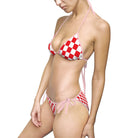 Red & White Checkered | Mix & Match Fun-Flirty Lovers’ String Bikinis