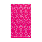 Happy Smiling Emoji Pattern Signature Pink | Mix & Match Classic Fun-Flirty Lovers’ Towels