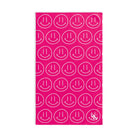 Happy Smiling Emoji Pattern Signature Pink | Mix & Match Classic Fun-Flirty Lovers’ Towels