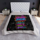 Spring Break Neon Sign Crushed Velvet Blanket