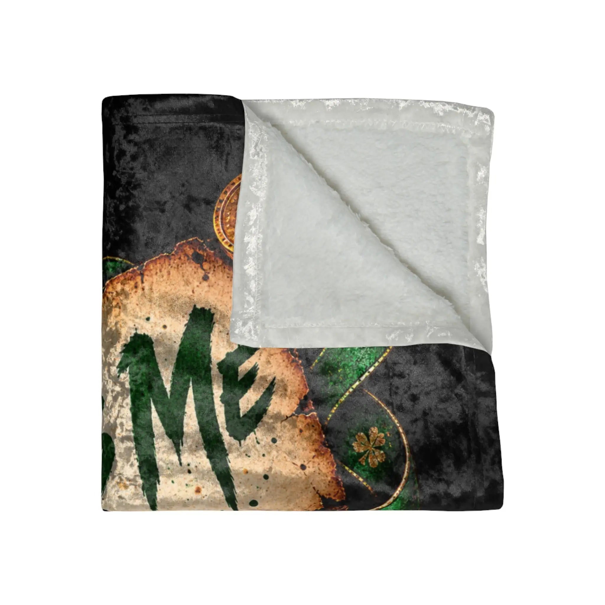 Kiss Me If You Dare Irish Love Crushed Velvet Blanket