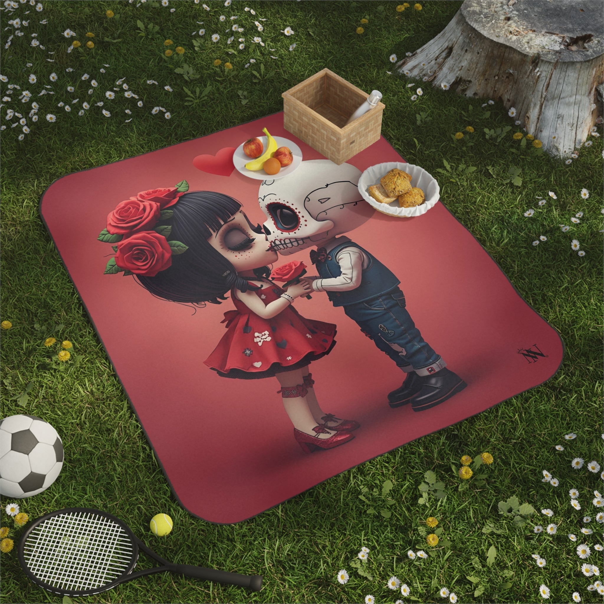 Day of the Dead’s Kiss | Mix Match Fun-Flirty Lovers’ Water-Resistant Blankets