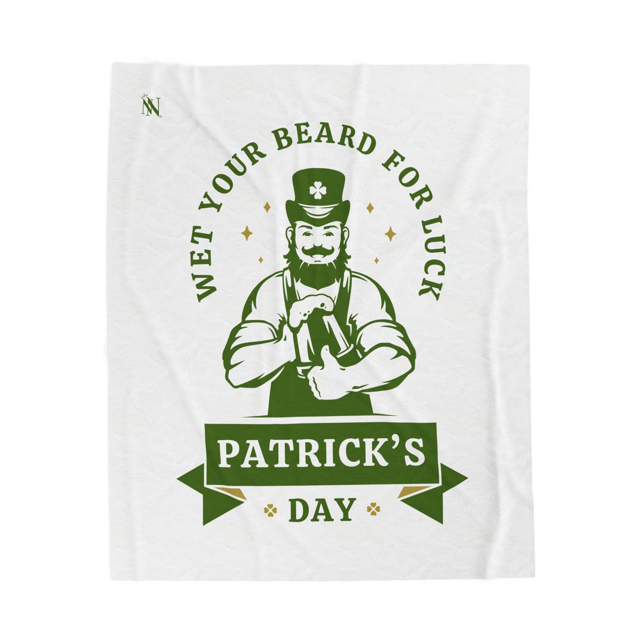 Wet Your Beard for Luck Patrick’s Day Couple Romantic Gifts Silky Soft Love Blanket