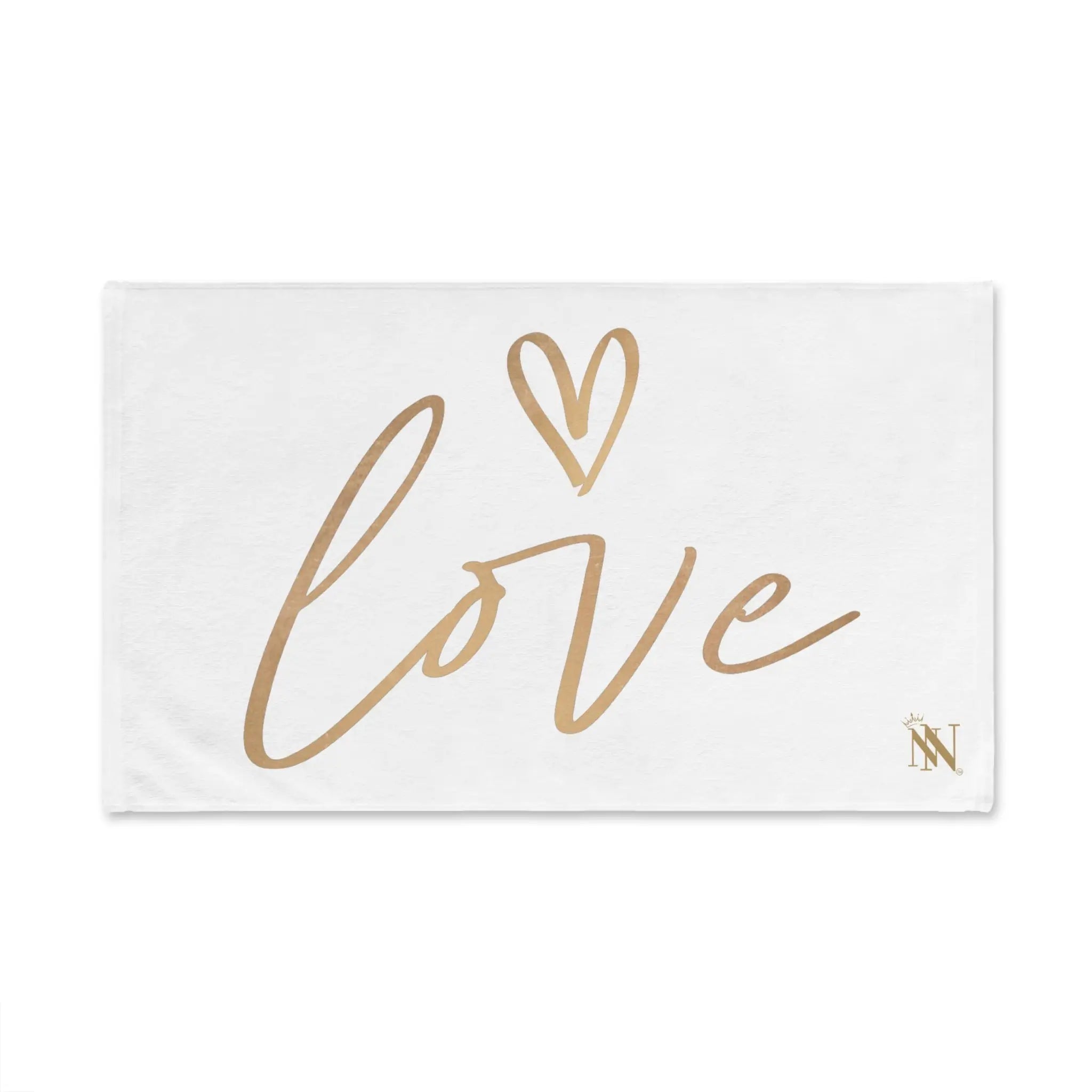 Gold Love Heart Cum Towel