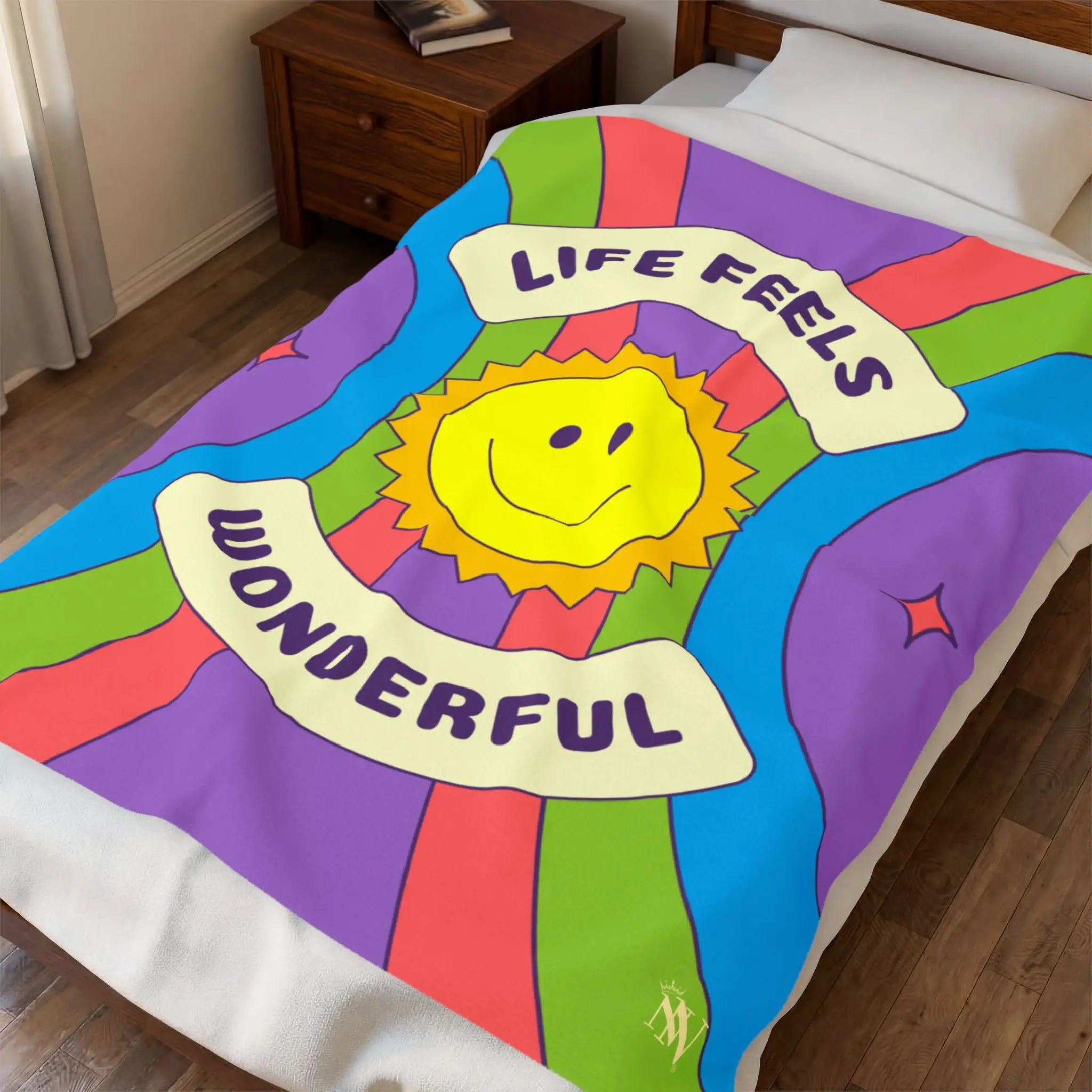 Life Feels Wonderful Retro Blanket