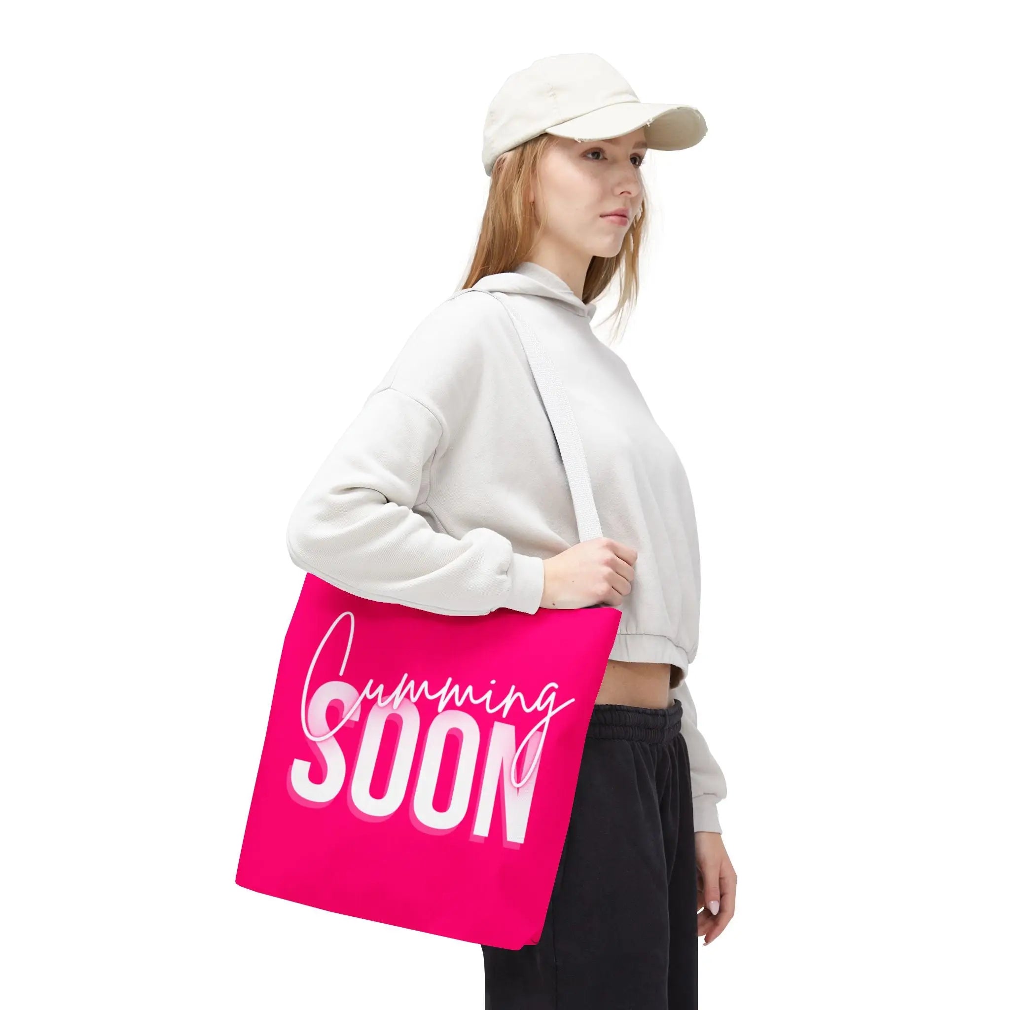 Cumming Soon Plain Signature Pink Tote Bag
