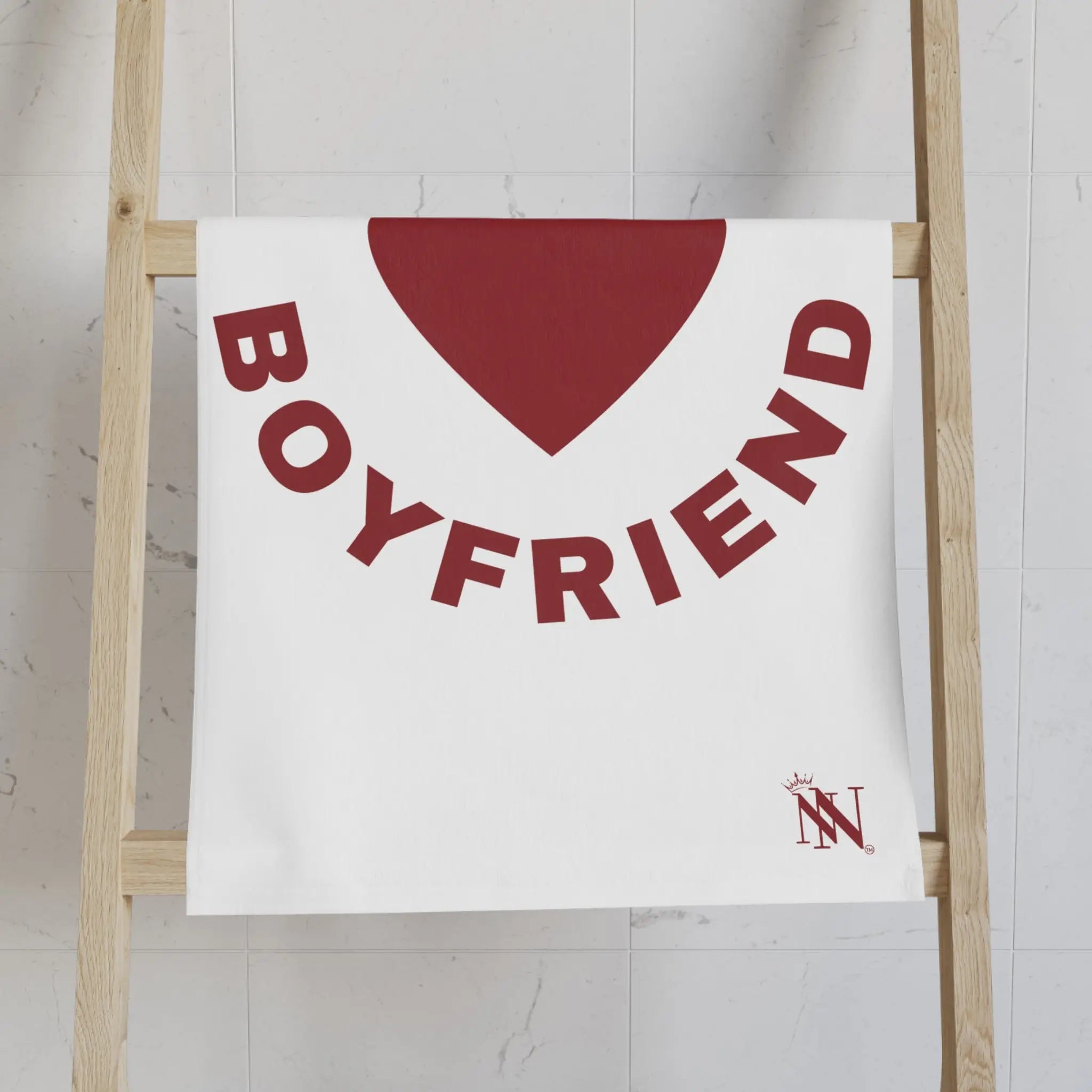 I Love My Boyfriend Heart | Mix & Match Classic Fun-Flirty Lovers’ Towels