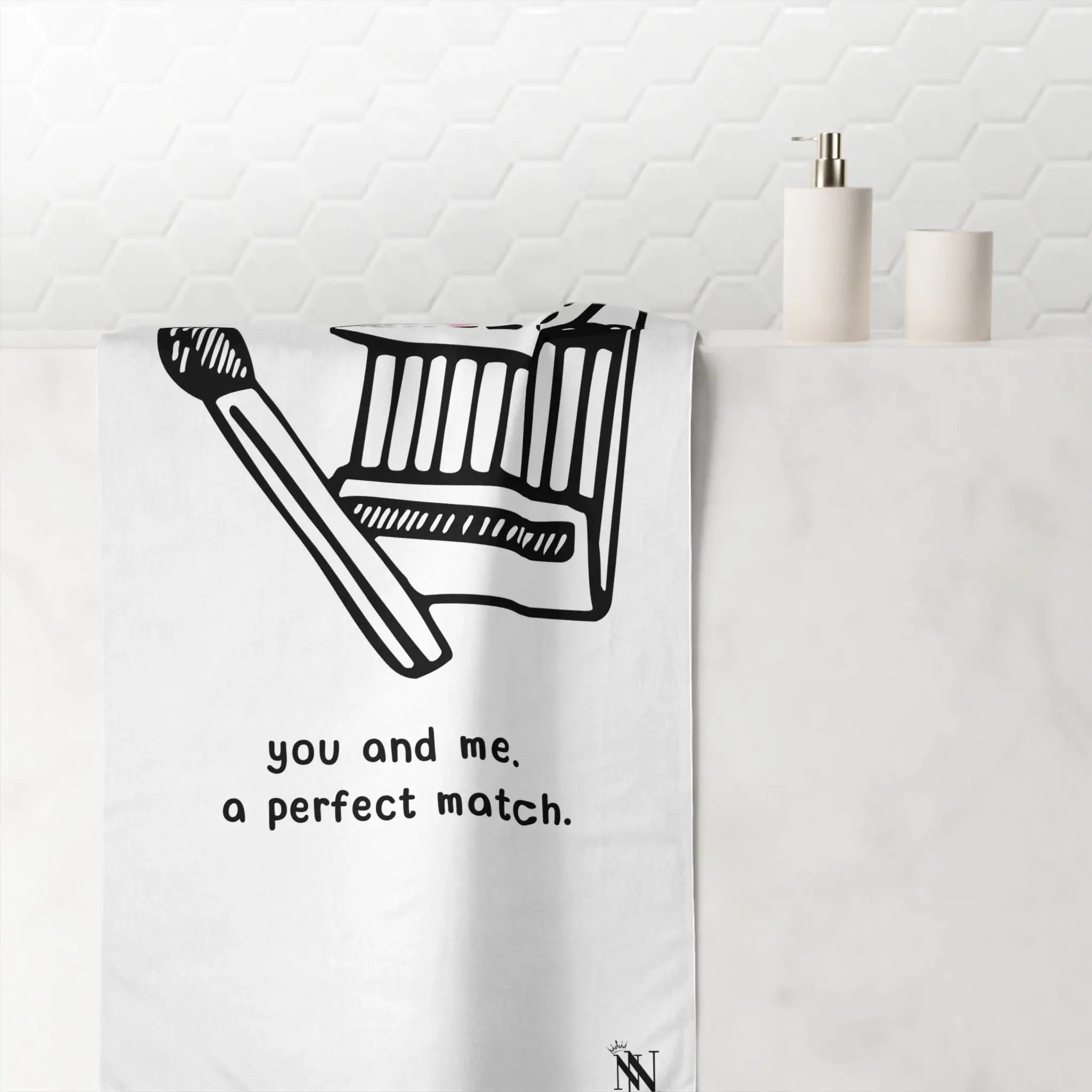 You and Me A Perfect Match | Mix & Match XL Fun-Flirty Lovers’ Towels