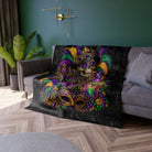 Mardi Gras & Mischief Skull Crushed Velvet Blanket