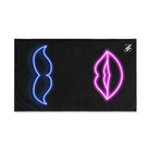Her Lips His Mustache Neon Shareable Cum Towel