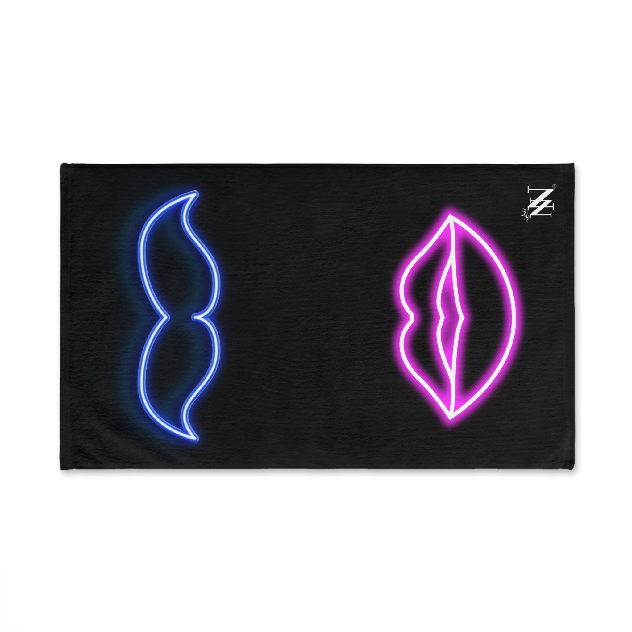 Her Lips His Mustache Neon Shareable Cum Towel