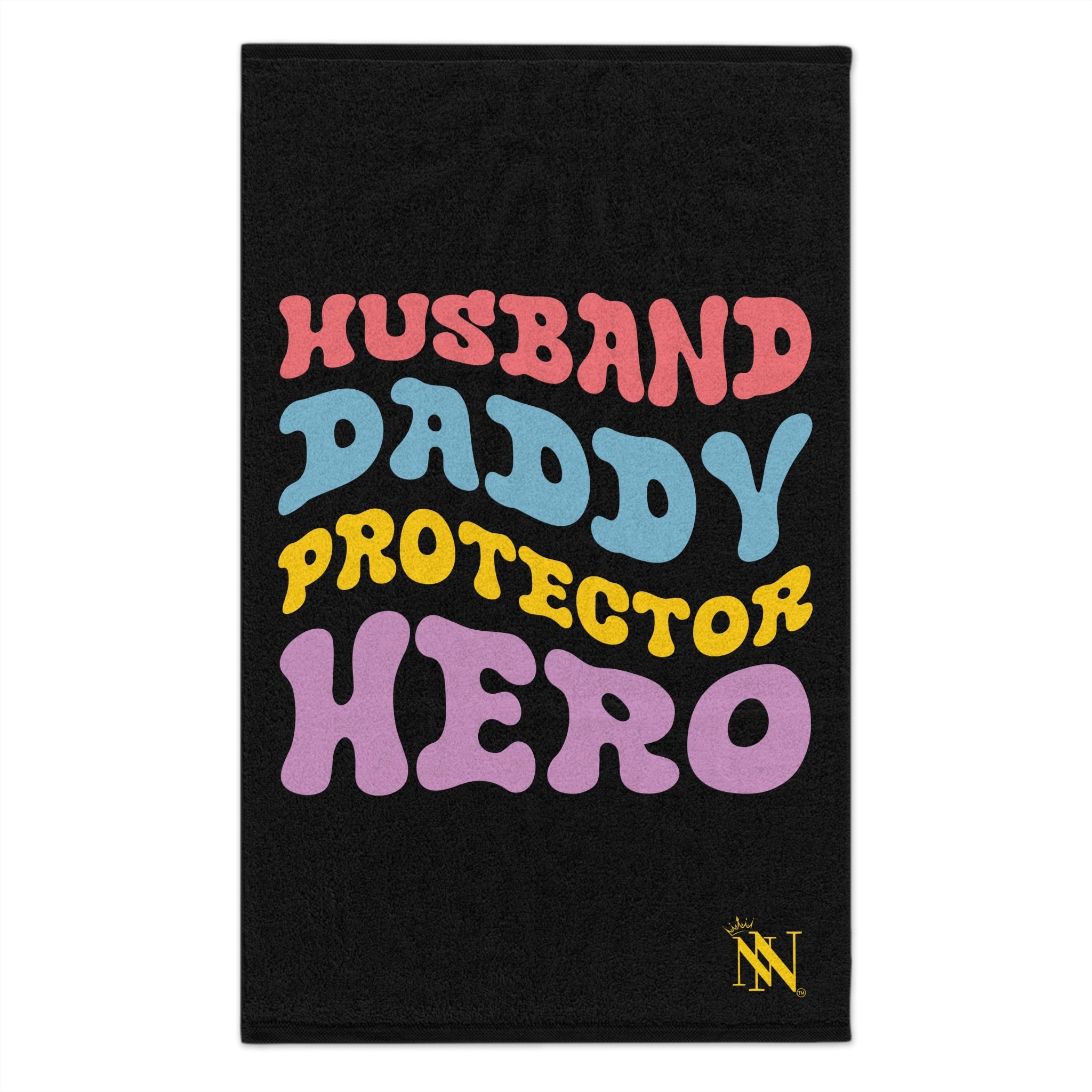 Husband Daddy Protector Hero Black | Mix & Match Soft Fun-Flirty Lovers’ Towels