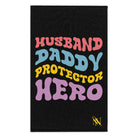 Husband Daddy Protector Hero Black | Mix & Match Soft Fun-Flirty Lovers’ Towels