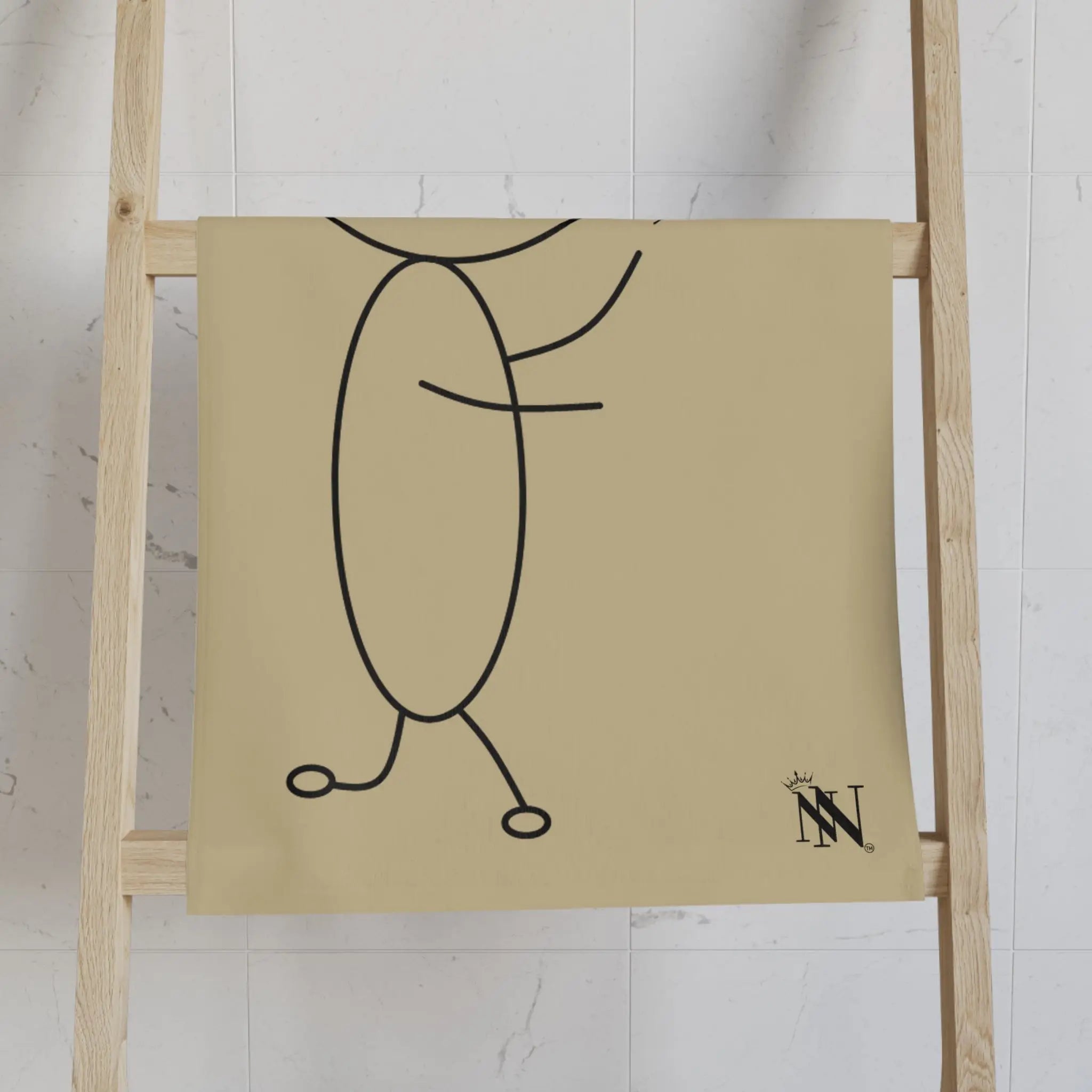 Stick Man Heart Balloon Gold Cum Towel