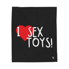 I Heart Sex Toys Black | Mix & Match Velveteen Fun-Flirty Lovers’ Blankets