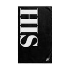 His Giant Letters Black | Mix & Match Classic Fun-Flirty Lovers’ Towels