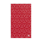 Surprised Emoji Pattern Red | Mix & Match Classic Fun-Flirty Lovers’ Towels
