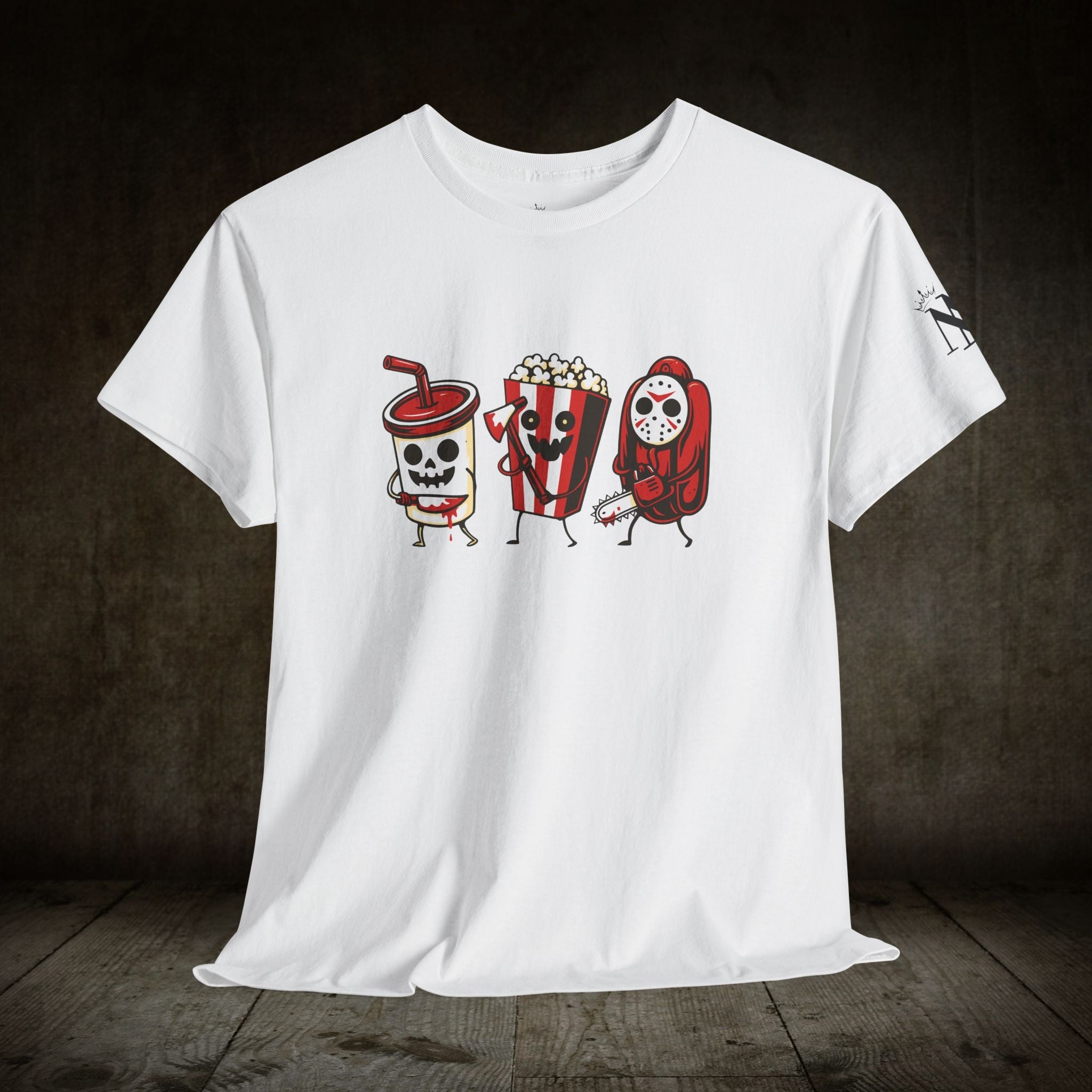 Scary Movie Night Junk Food | Mix & Match Cotton Unisex Fun-Flirty Lovers’ T-Shirts