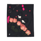 Furry Hand Cuffs & Roses Photograph | Mix & Match Soft Fun-Flirty Lovers’ Blankets