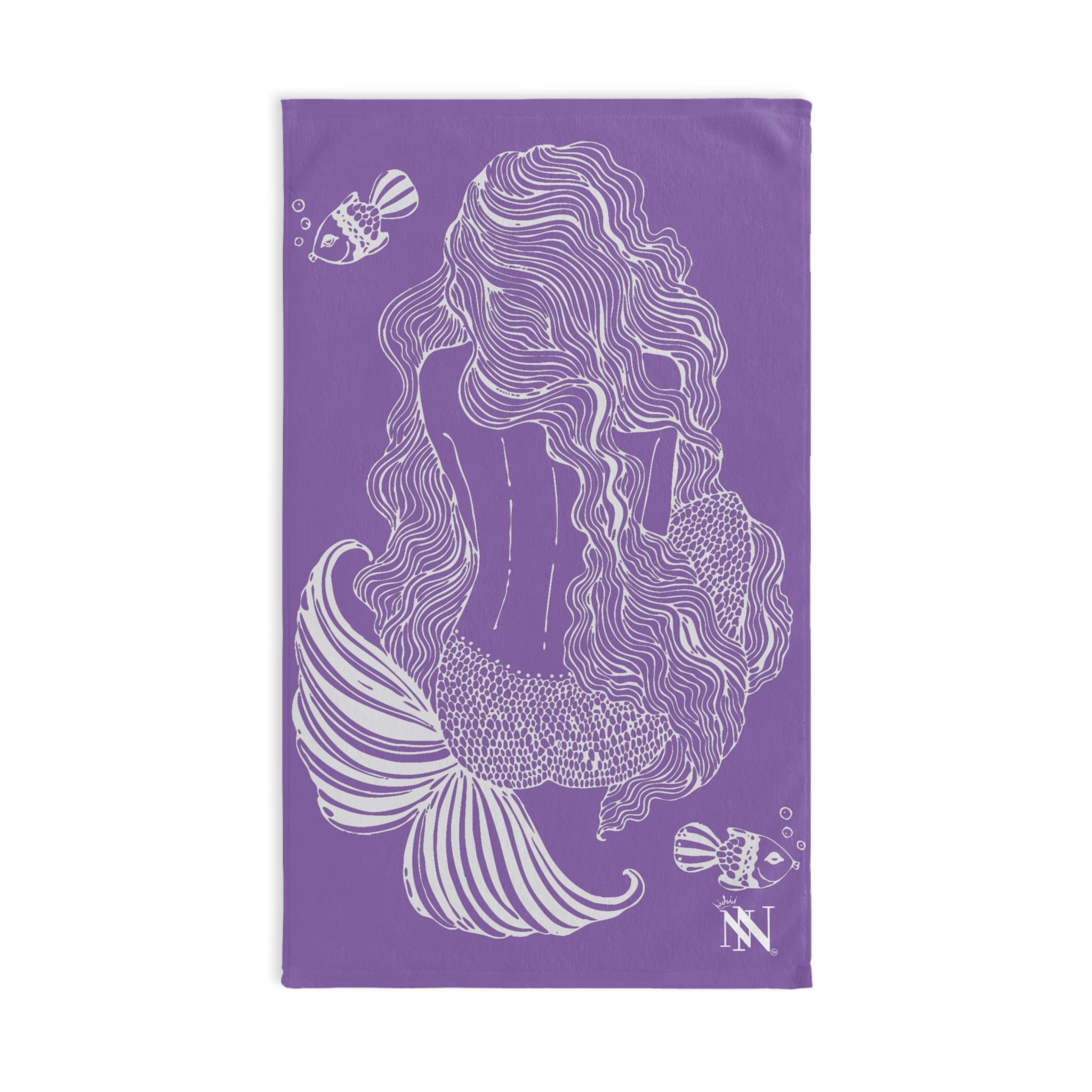 Mermaid Sitting Her Back Turned Light Purple Cum Towel