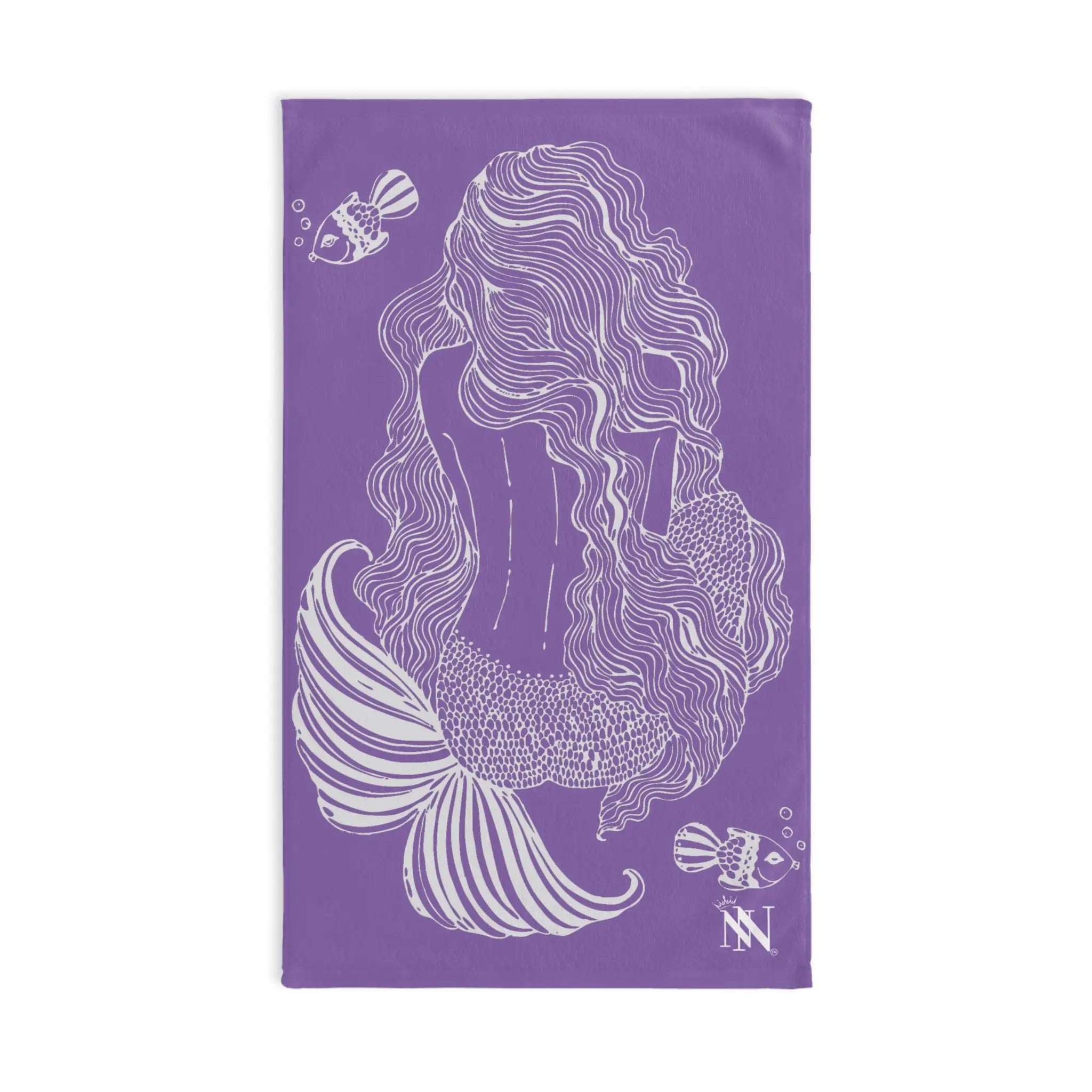 Mermaid Sitting Her Back Turned Light Purple Cum Towel