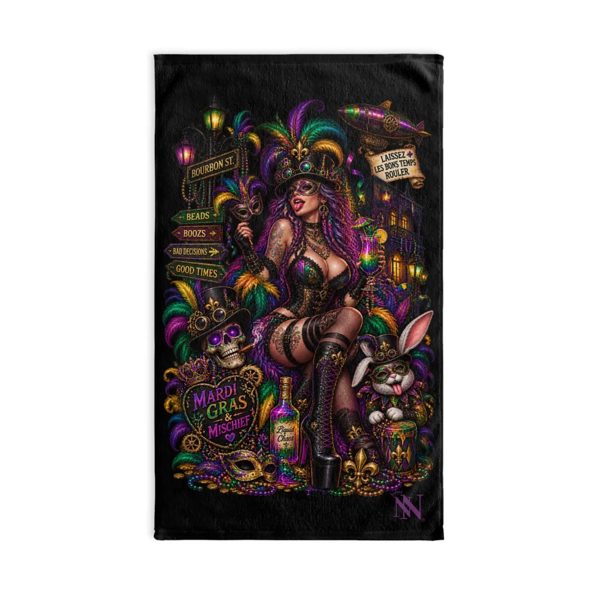 Mardi Gras Wicked Fantasy | Nectar Napkins Classic Fun-Flirty Lovers’ Towels