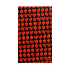 Red Flaming Heart Black Print Cum Towel