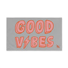 Good Vibes Red Electric Light Grey Cum Towel