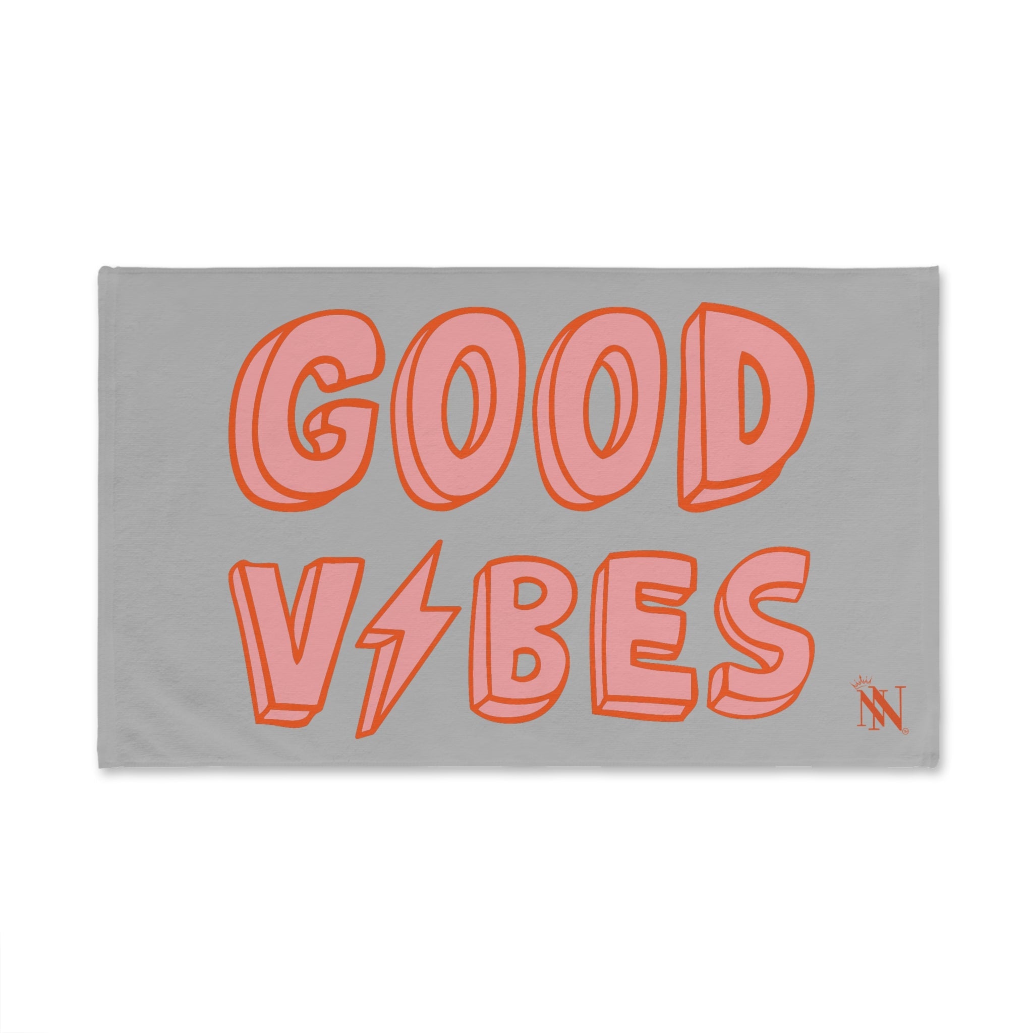 Good Vibes Red Electric Light Grey Cum Towel