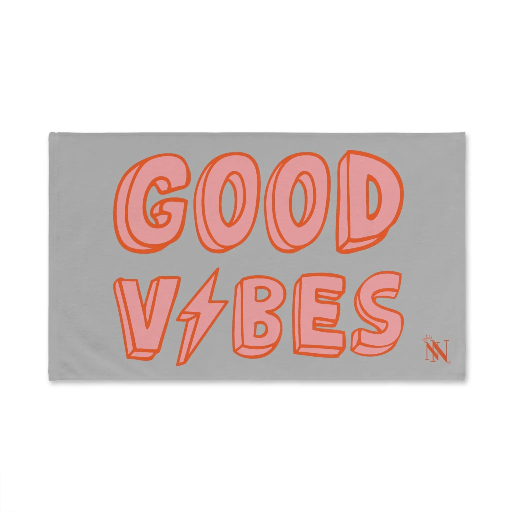 Good Vibes Red Electric Light Grey Cum Towel