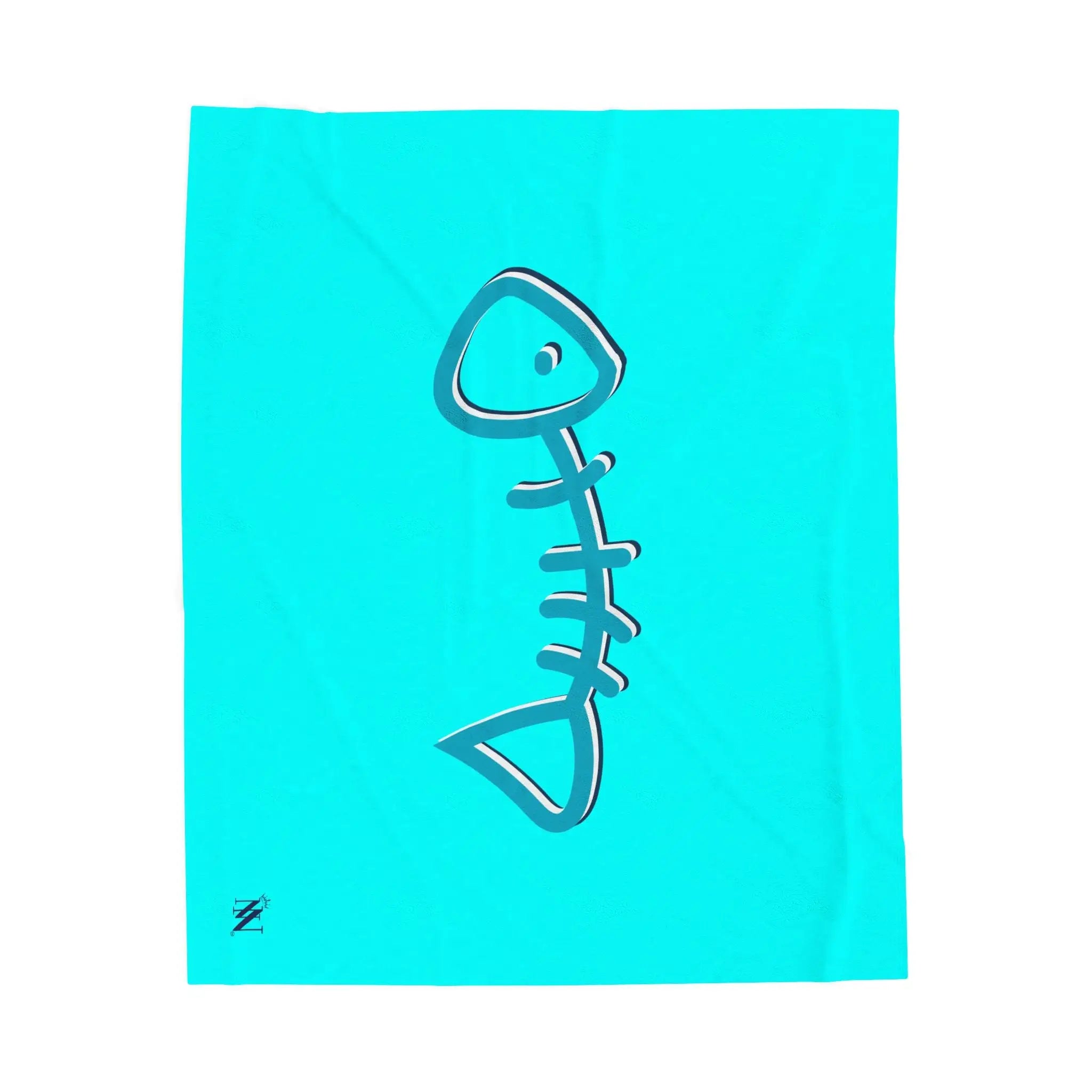 Blue Fish Bone | Mix & Match Soft Fun-Flirty Lovers’ Blankets