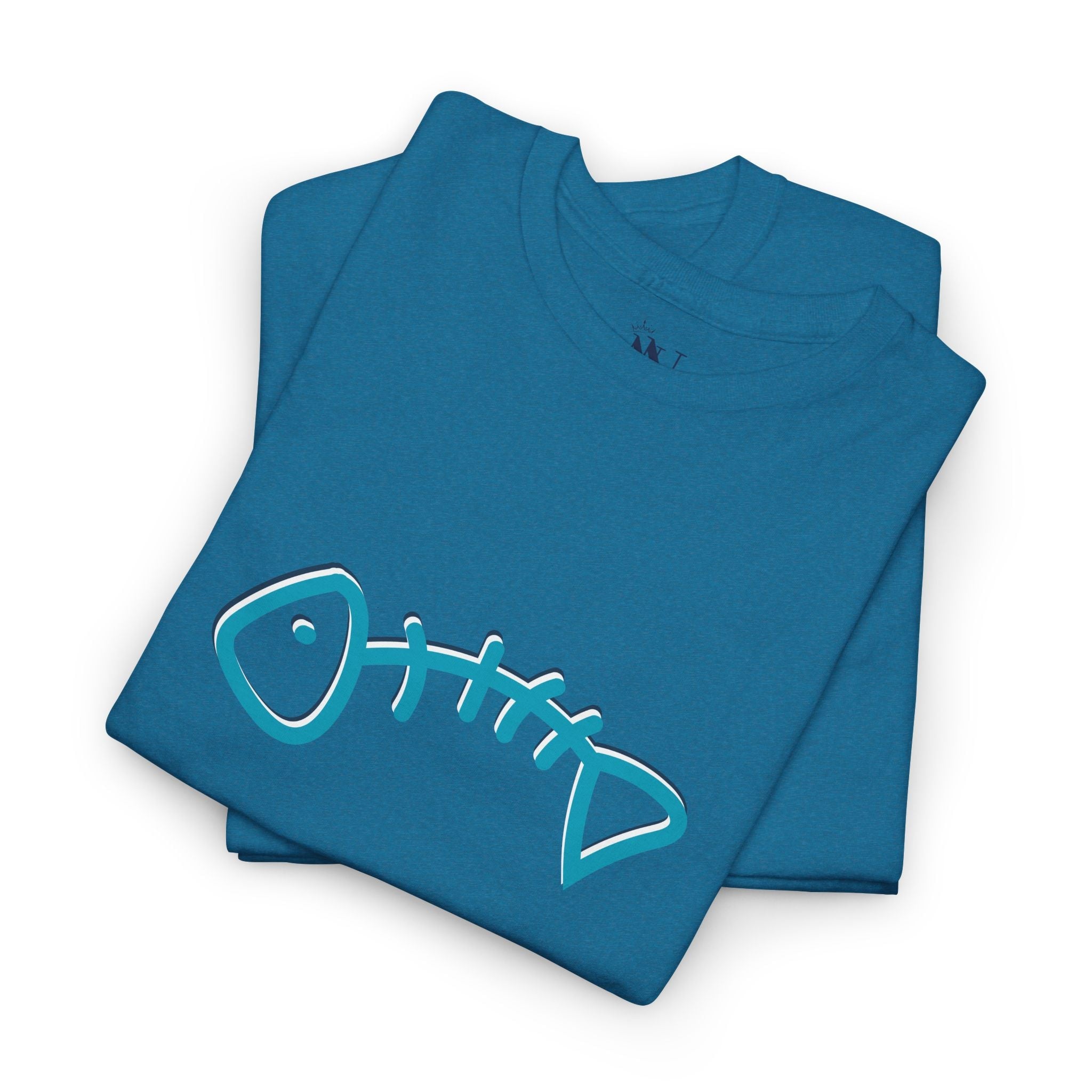 Blue Fish Bone | Mix & Match 100% Cotton Unisex Fun-Flirty Lovers’ Tees