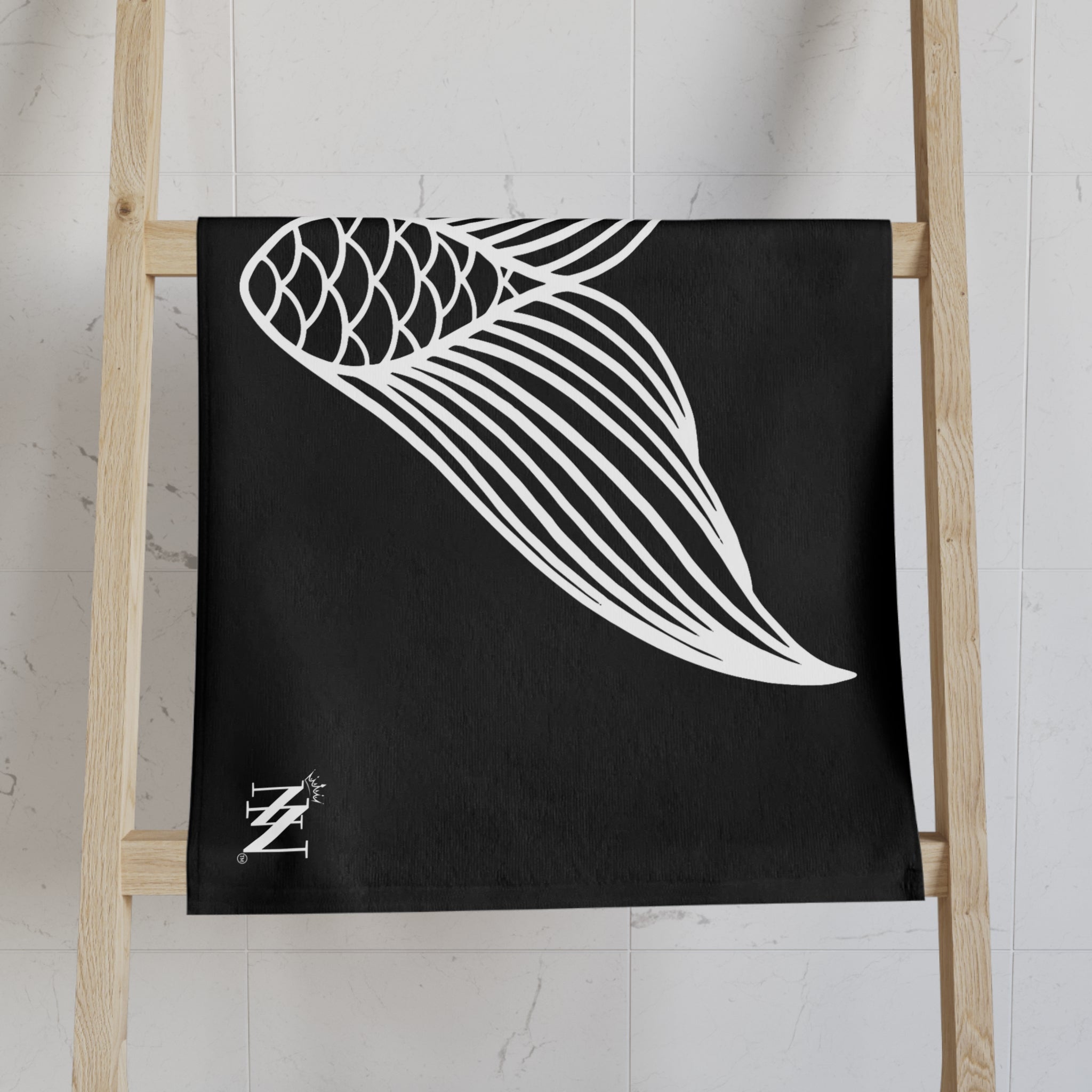 Mermaid Tail Black Cum Towel