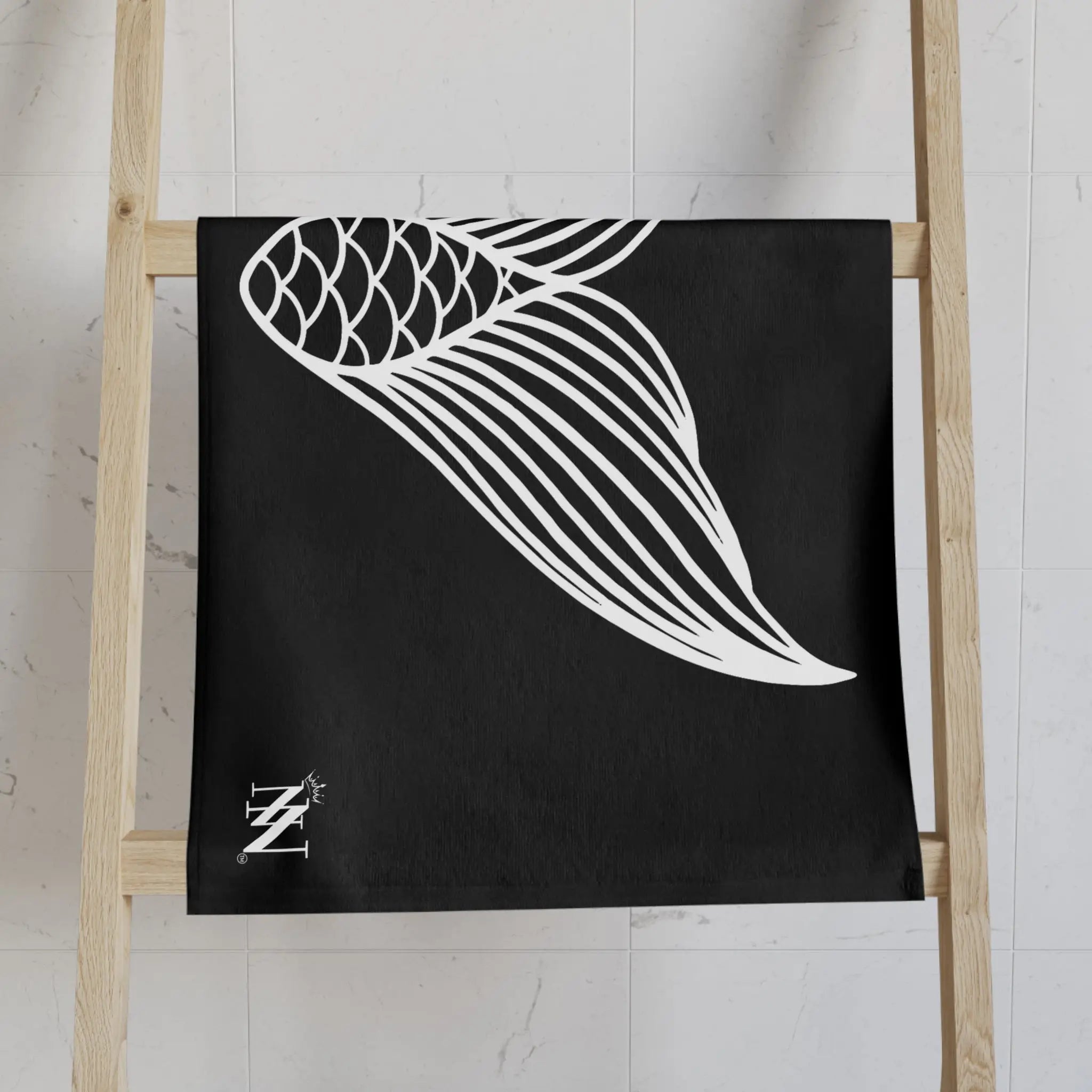Mermaid Tail Black Cum Towel