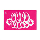 Smiley Happy Face Good Vibes Signature Pink | Mix & Match Classic Fun-Flirty Lovers’ Towels