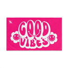 Smiley Happy Face Good Vibes Signature Pink | Mix & Match Classic Fun-Flirty Lovers’ Towels