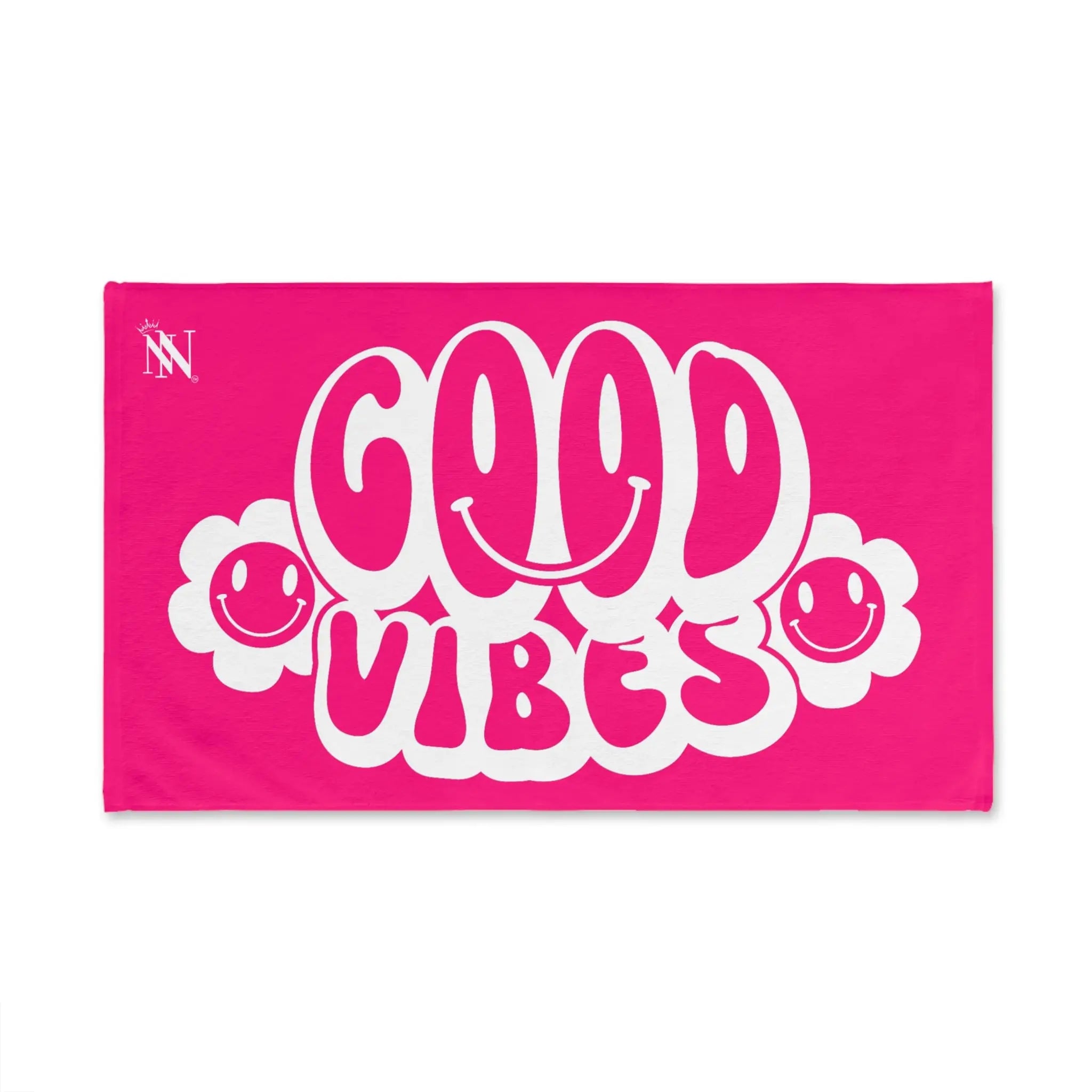 Smiley Happy Face Good Vibes Signature Pink | Mix & Match Classic Fun-Flirty Lovers’ Towels