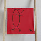 Stick Man Heart Balloon Red Cum Towel