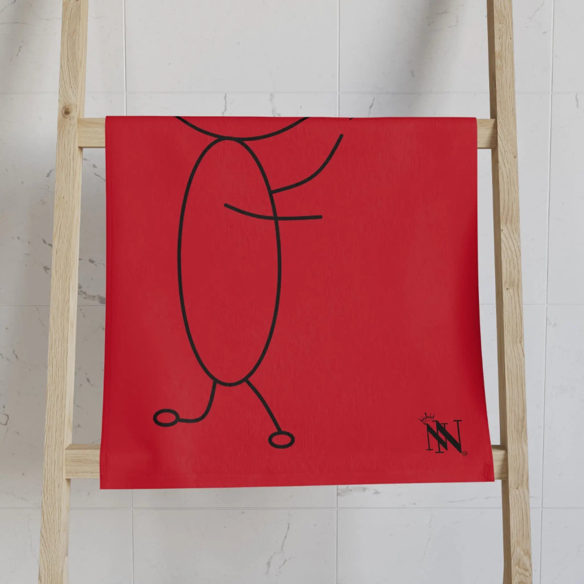Stick Man Heart Balloon Red Cum Towel