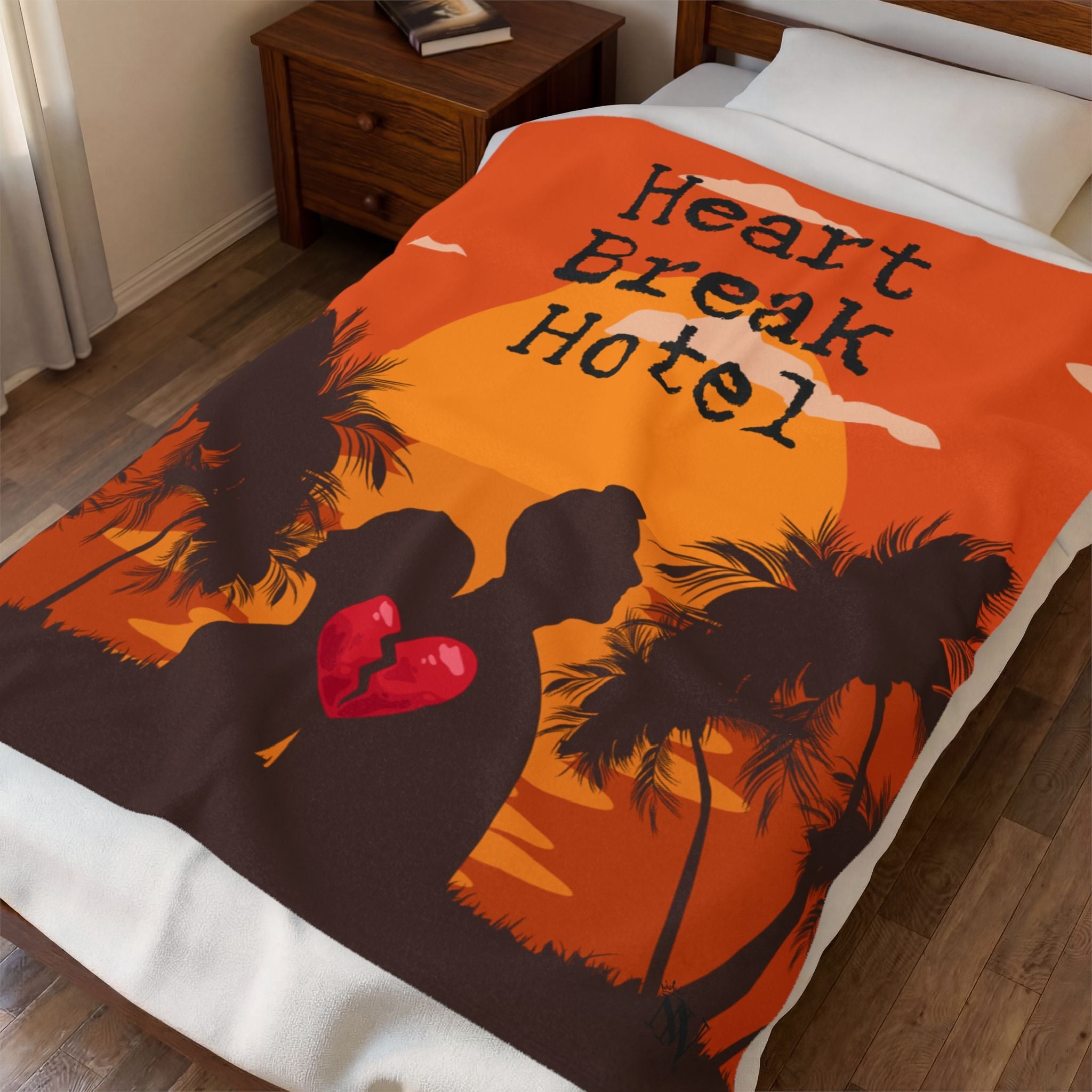 Heart Break Hotel Sunset Romantic Lovers Gifts Blanket