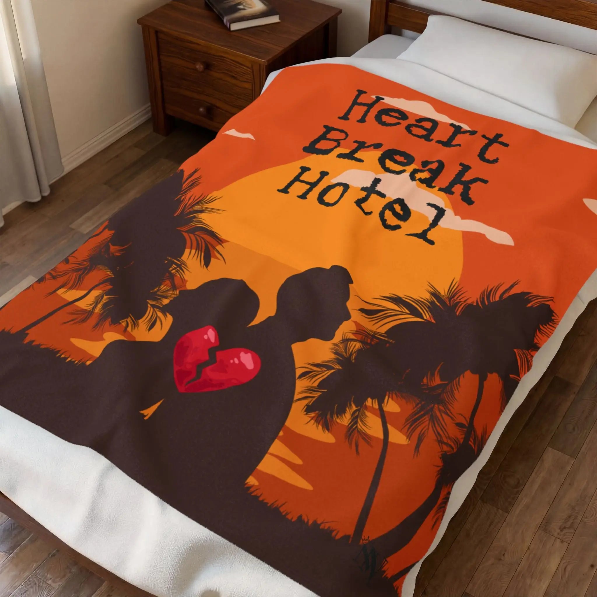 Heart Break Hotel Sunset Romantic Lovers Gifts Blanket