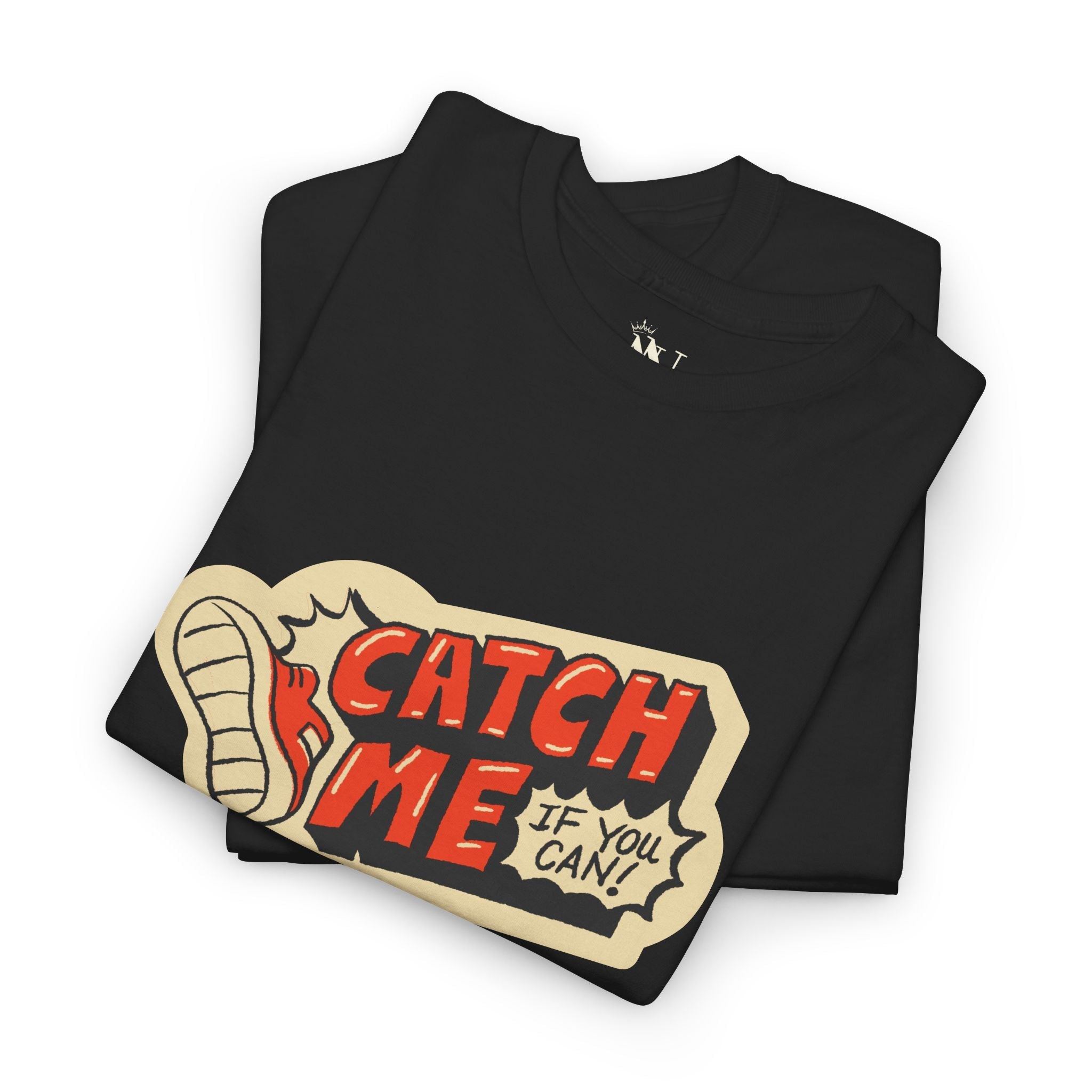Catch Me If You Can Sticker Print | Mix & Match Cotton Unisex Fun-Flirty Lovers’ T-Shirts